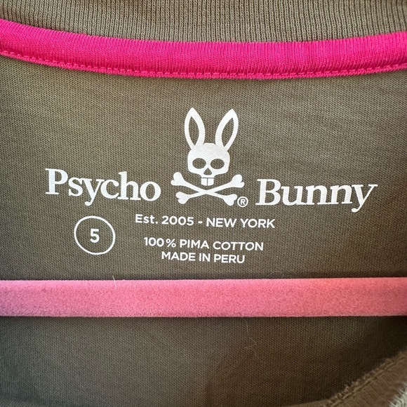 Psycho Bunny Allen Camo Graphic Men's Tee Shirt Dark Olive (Size 5/M) - Picture 4 of 6